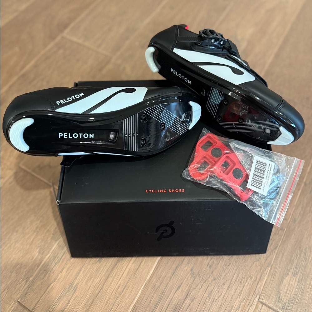 Peloton Black and White Cycling Shoes